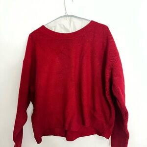Zara Vibrant Red Crew Neck Sweater